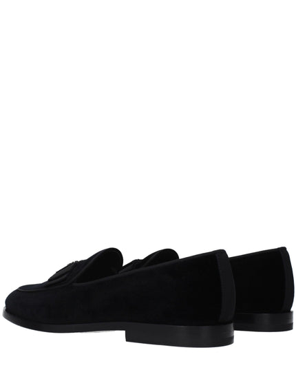 Dolce & Gabbana Black Velvet Slip-On Loafers