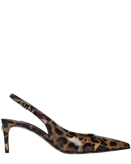 Dolce & Gabbana Brown Leather Stiletto Heel Sandals