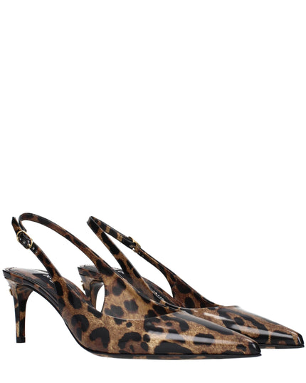 Dolce & Gabbana Brown Leather Stiletto Heel Sandals