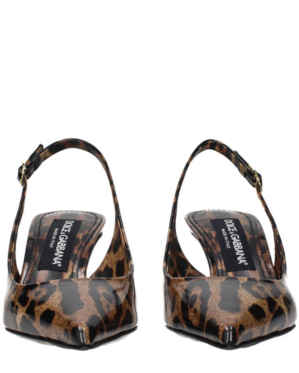 Dolce & Gabbana Brown Leather Stiletto Heel Sandals