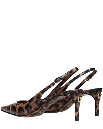 Dolce & Gabbana Brown Leather Stiletto Heel Sandals