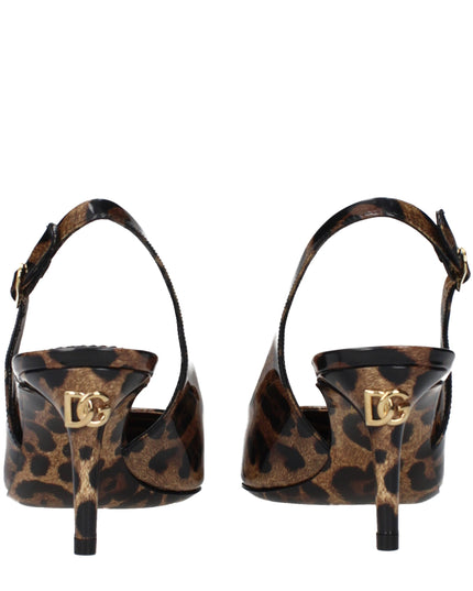 Dolce & Gabbana Brown Leather Stiletto Heel Sandals
