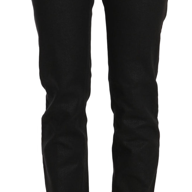 John Galliano Black Mid Waist Skinny Cotton Casual Denim Jeans