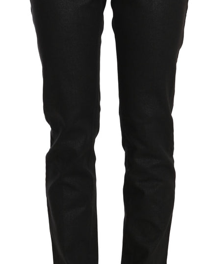 John Galliano Black Mid Waist Skinny Cotton Casual Denim Jeans