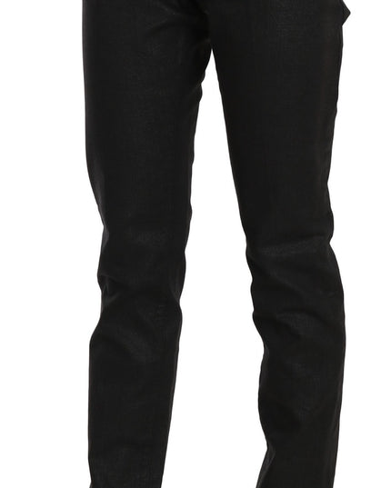 John Galliano Black Mid Waist Skinny Cotton Casual Denim Jeans
