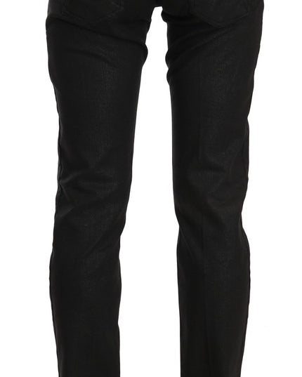 John Galliano Black Mid Waist Skinny Cotton Casual Denim Jeans