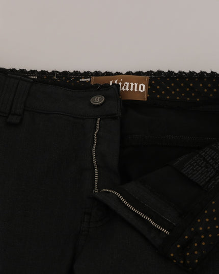 John Galliano Black Mid Waist Skinny Cotton Casual Denim Jeans