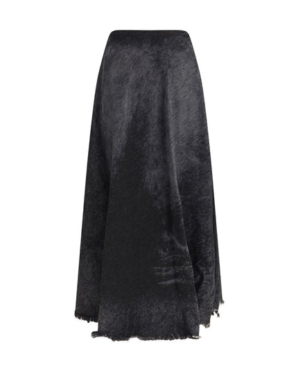 Diesel Black Cotton Long Skirt