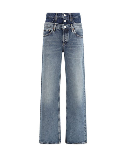 Agolde Blue Recycled Cotton Straight-Leg Jeans
