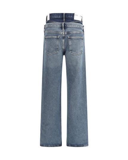 Agolde Blue Recycled Cotton Straight-Leg Jeans