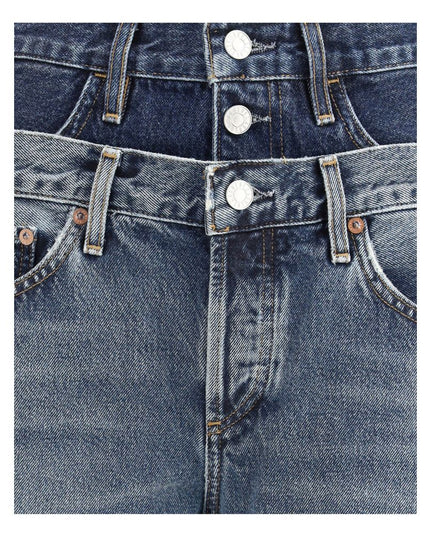 Agolde Blue Recycled Cotton Straight-Leg Jeans