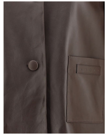 Marni Brown Leather Jacket