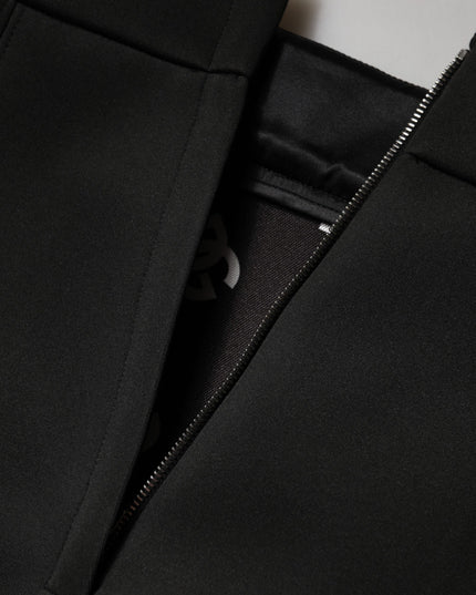 Dolce & Gabbana Black Nylon Pencil Cut High Waist Mini Skirt
