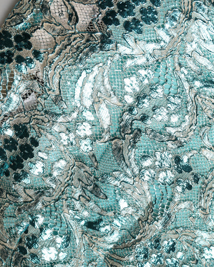 Dolce & Gabbana Blue Floral Brocade High Waist Mini Skirt