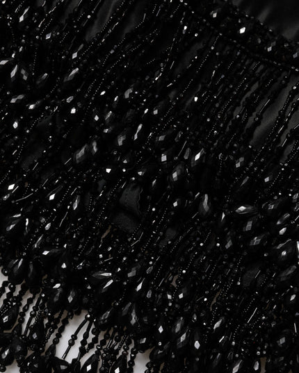 Dolce & Gabbana Black Nylon Embellished Lace Mini Skirt