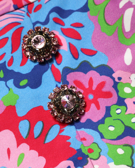 Dolce & Gabbana Multicolor Floral Buttoned High Waist Mini Shorts