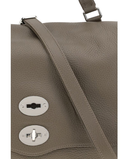 Zanellato Gray Calf Leather Bos Taurus Shoulder Bag