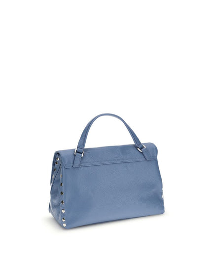 Zanellato Blue Calf Leather Bos Taurus Shoulder Bag