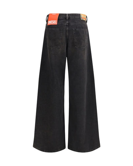 Diesel Black Cotton Relaxed Fit Jeans