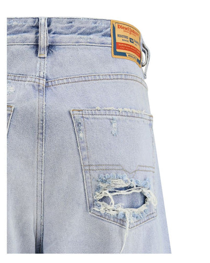 Diesel Light Blue Cotton Relaxed Fit Jeans