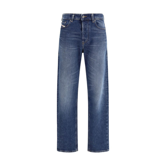 Diesel Blue Cotton Straight-Leg Jeans