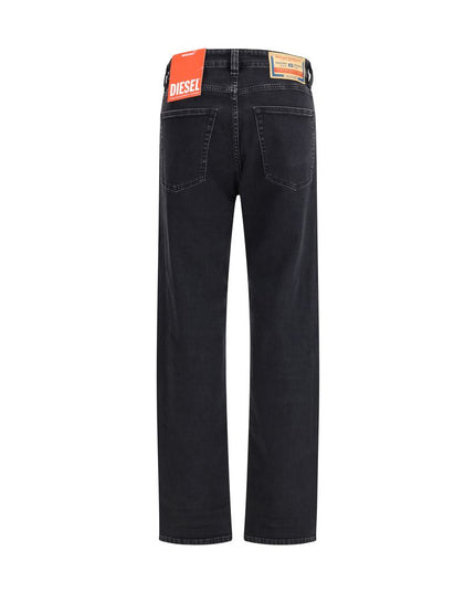 Diesel Black Cotton Relaxed Fit Jeans