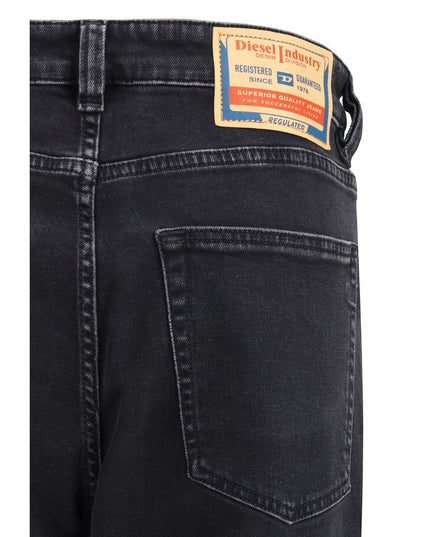 Diesel Black Cotton Relaxed Fit Jeans
