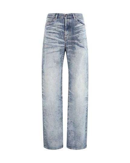 Diesel Blue Cotton Straight-Leg Jeans