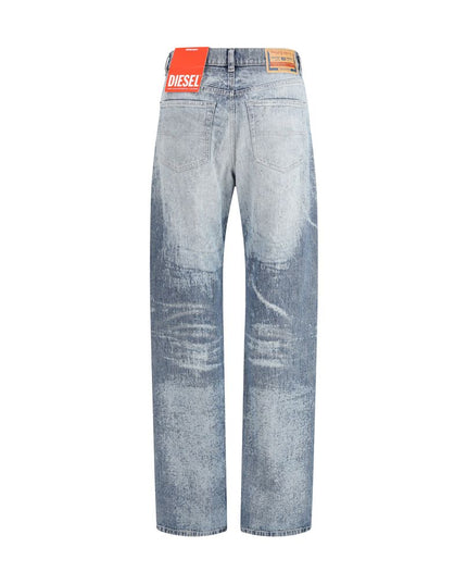 Diesel Blue Cotton Straight-Leg Jeans