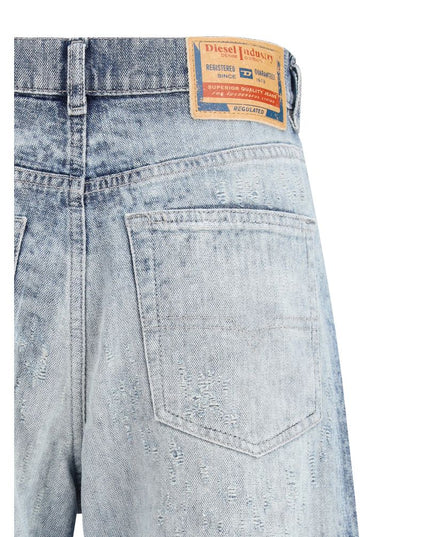 Diesel Blue Cotton Straight-Leg Jeans
