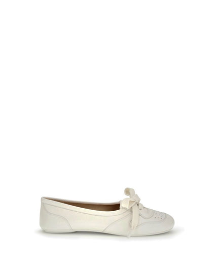Gianvito Rossi White Calf Leather Bos Taurus Ballet Flats
