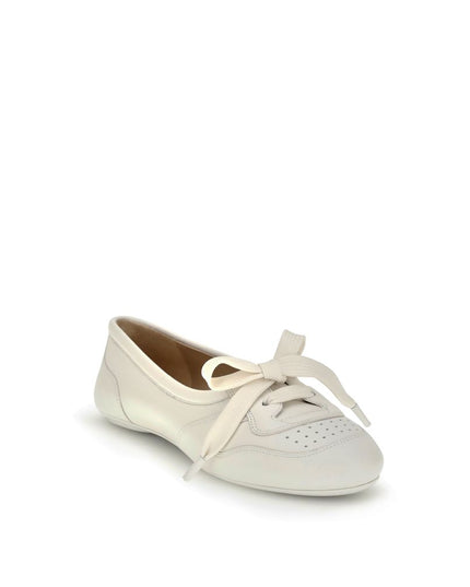 Gianvito Rossi White Calf Leather Bos Taurus Ballet Flats