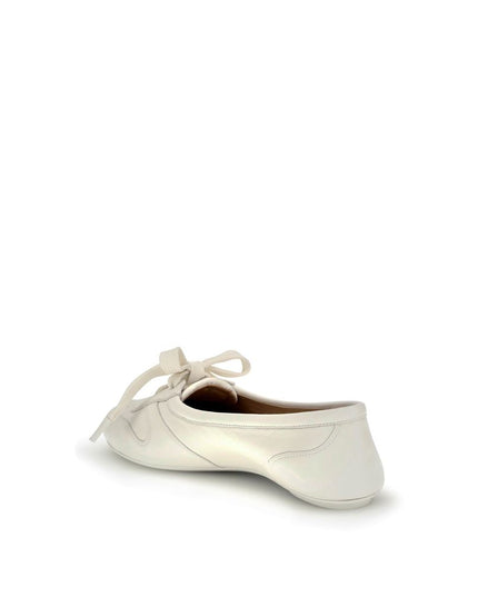 Gianvito Rossi White Calf Leather Bos Taurus Ballet Flats