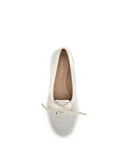 Gianvito Rossi White Calf Leather Bos Taurus Ballet Flats