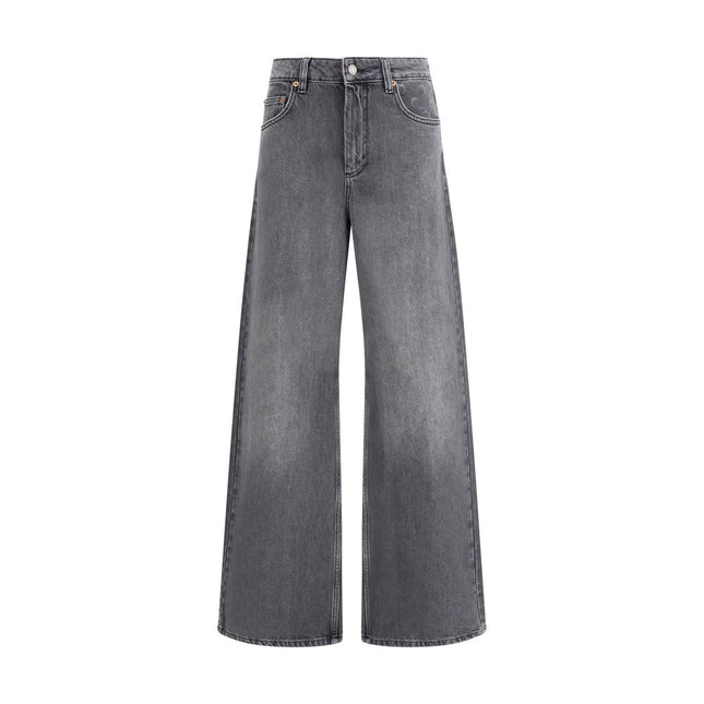 Marine Serre Gray Cotton Flared Jeans