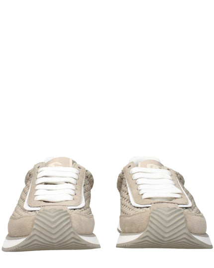 Dolce & Gabbana Beige Fabric Low Top Sneakers