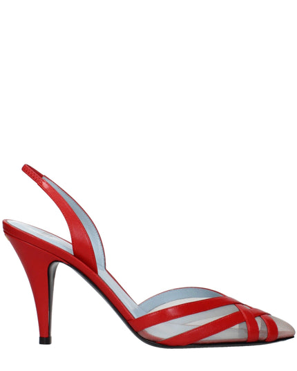 Valentino Garavani Red Leather Stiletto Heel Sandals
