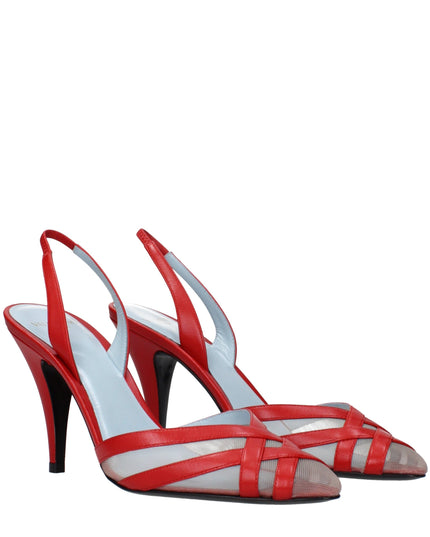 Valentino Garavani Red Leather Stiletto Heel Sandals