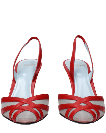 Valentino Garavani Red Leather Stiletto Heel Sandals