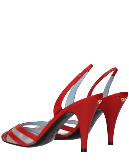 Valentino Garavani Red Leather Stiletto Heel Sandals