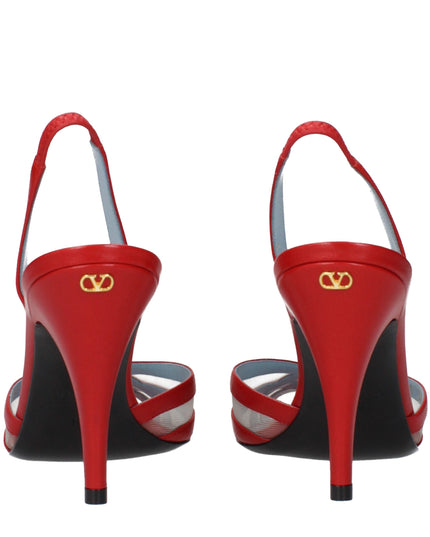 Valentino Garavani Red Leather Stiletto Heel Sandals