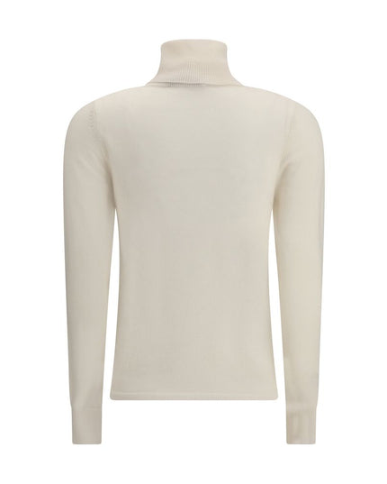 Max Mara White Wool Turtleneck