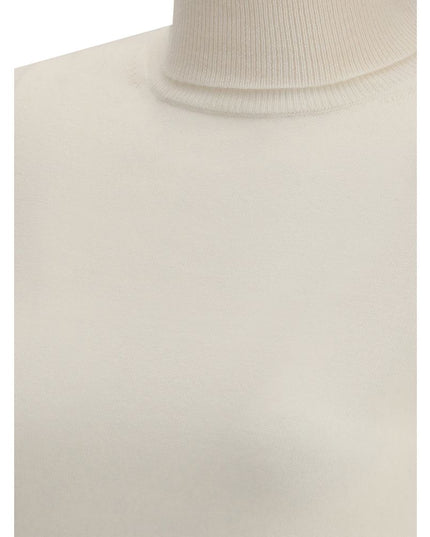 Max Mara White Wool Turtleneck