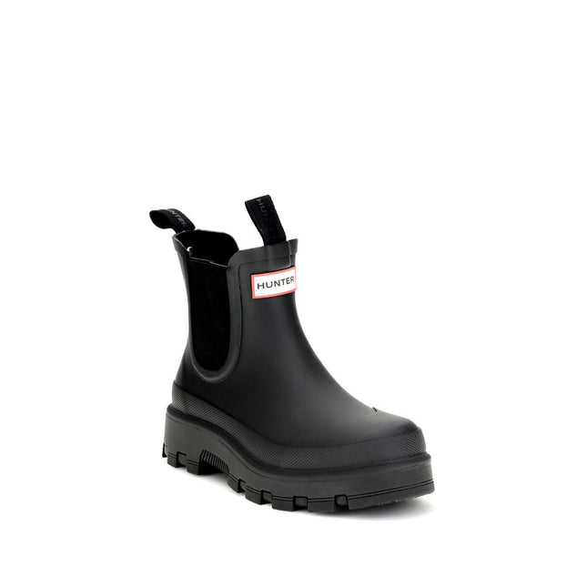 Hunter Black Rubber Chelsea Boots