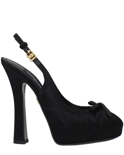 Dolce & Gabbana Black Satin High Heel Pumps