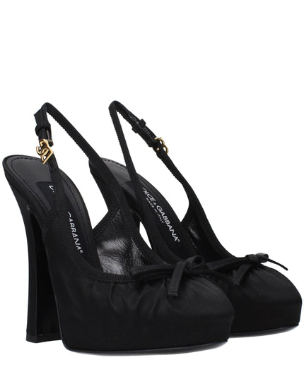 Dolce & Gabbana Black Satin High Heel Pumps