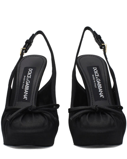Dolce & Gabbana Black Satin High Heel Pumps