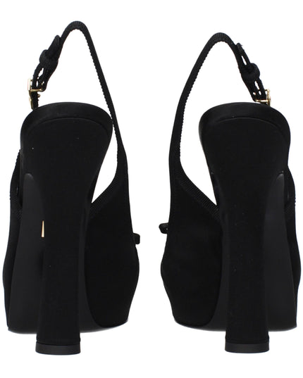 Dolce & Gabbana Black Satin High Heel Pumps