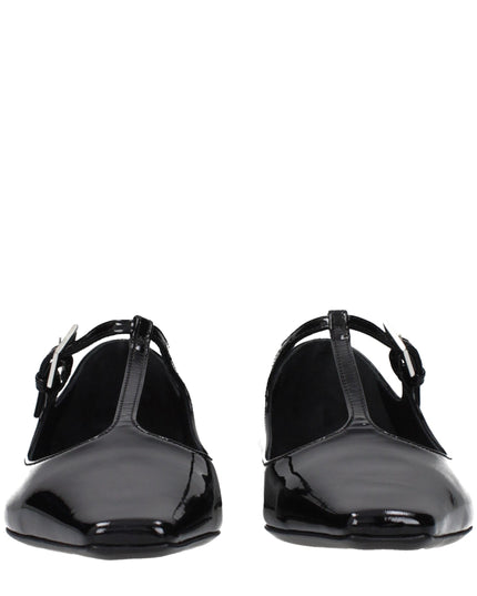 The Attico Black Leather Ballet Flats