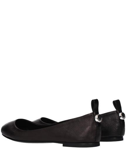 The Attico Black Leather Ballet Flats